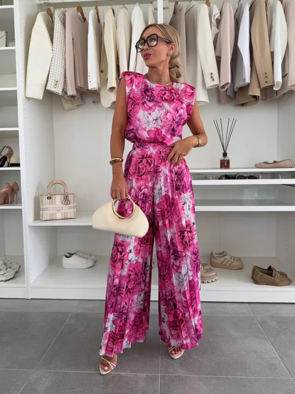 Lea Bergen™ | Elegant sett med plisserte palazzo-bukser