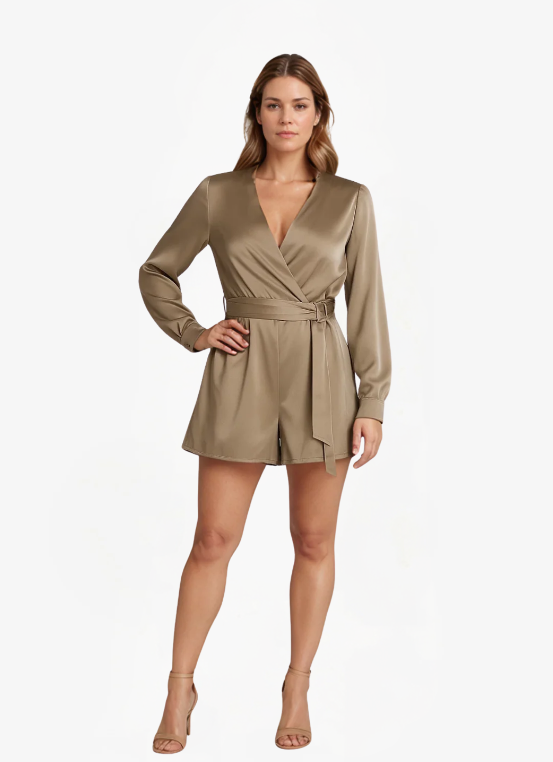 Lea Bergen™ | Sateng jumpsuit med belte