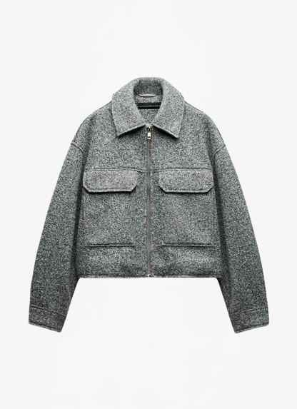 Lea Bergen™ | Grå boucle-jakke