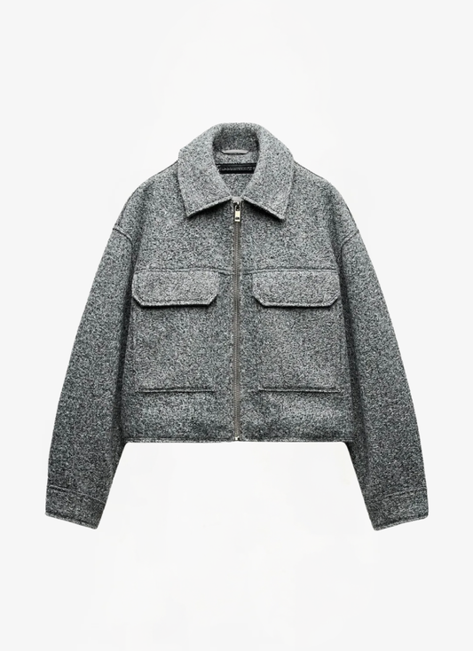 Lea Bergen™ | Grå boucle-jakke