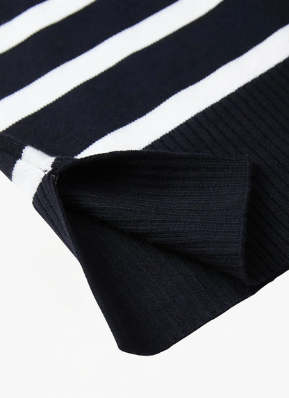 Lea Bergen™ | Komfortabel Stripete Høyhalset Genser