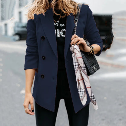 SABRINA | DOBBELT KNAPPET LANG BLAZER