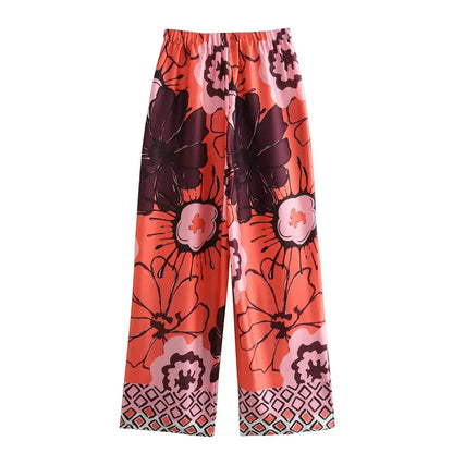 Lea Bergen™ | Kimono med Blomster & Vide Bukser