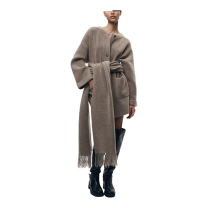 Lea Bergen™ | Cardigan med Skjerf