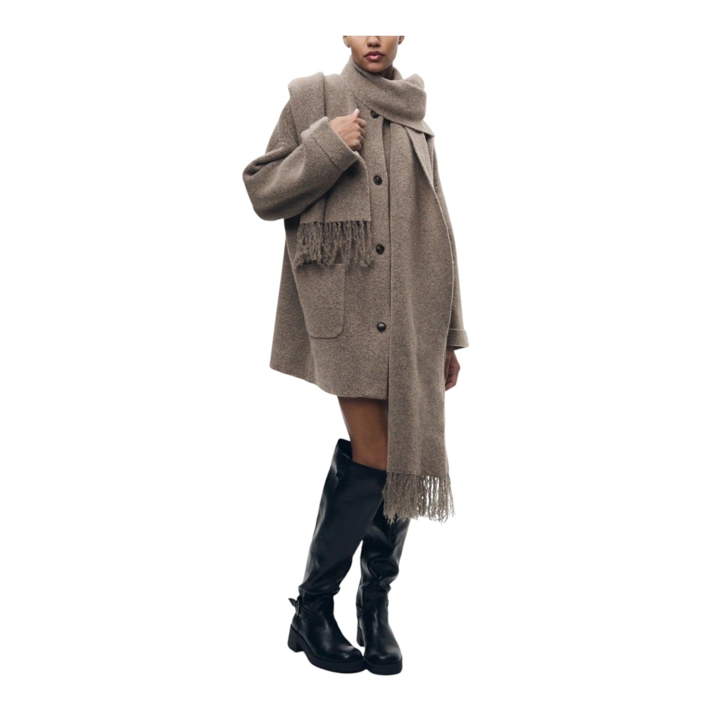 Lea Bergen™ | Cardigan med Skjerf