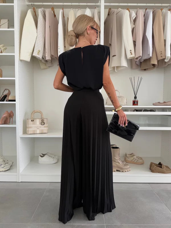 Lea Bergen™ | Elegant sett med plisserte palazzo-bukser